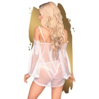 Penthouse Lip Smacker Babydoll White L/XL