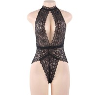 Deep V Lace Teddy for Irresistible Elegance