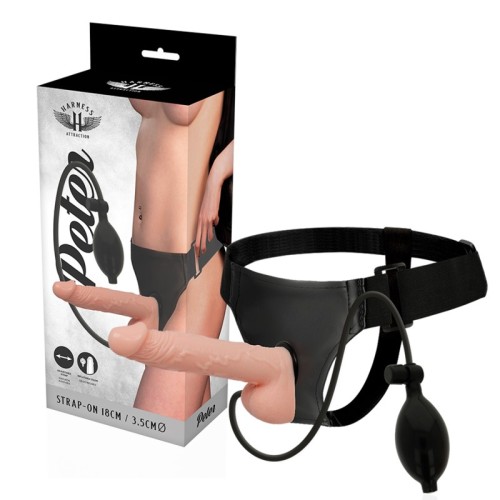 Harness Featuring Inflatable Realistic Penis - 18 cm