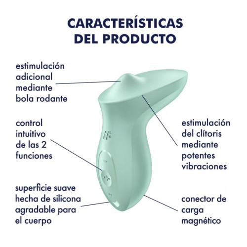 Exciterrr Vibrador Lay-on Clítoris Menta de Satisfyer para Placer Supremo