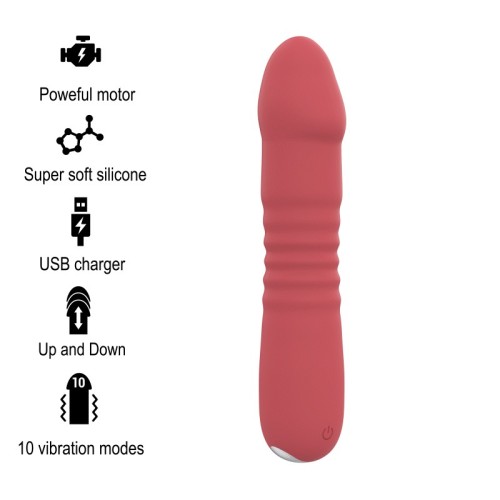 Vibrador Juni Up & Down Rojo - 10 Modos de Vibración