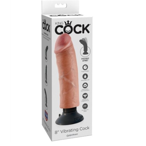 Dildo Vibrador King Cock 20.32 cm - Placer Realista