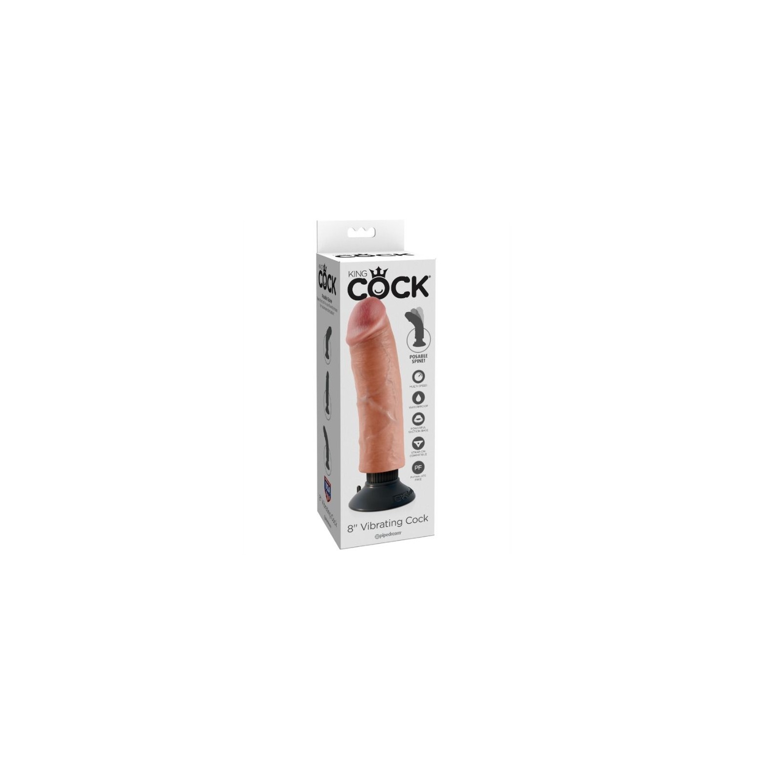 King Cock Dildo Vibrator 20.32 cm - Realistic Pleasure