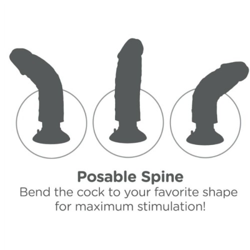 King Cock Vibrating Dildo with Scrotum 17.78cm - Realistic Pleasure