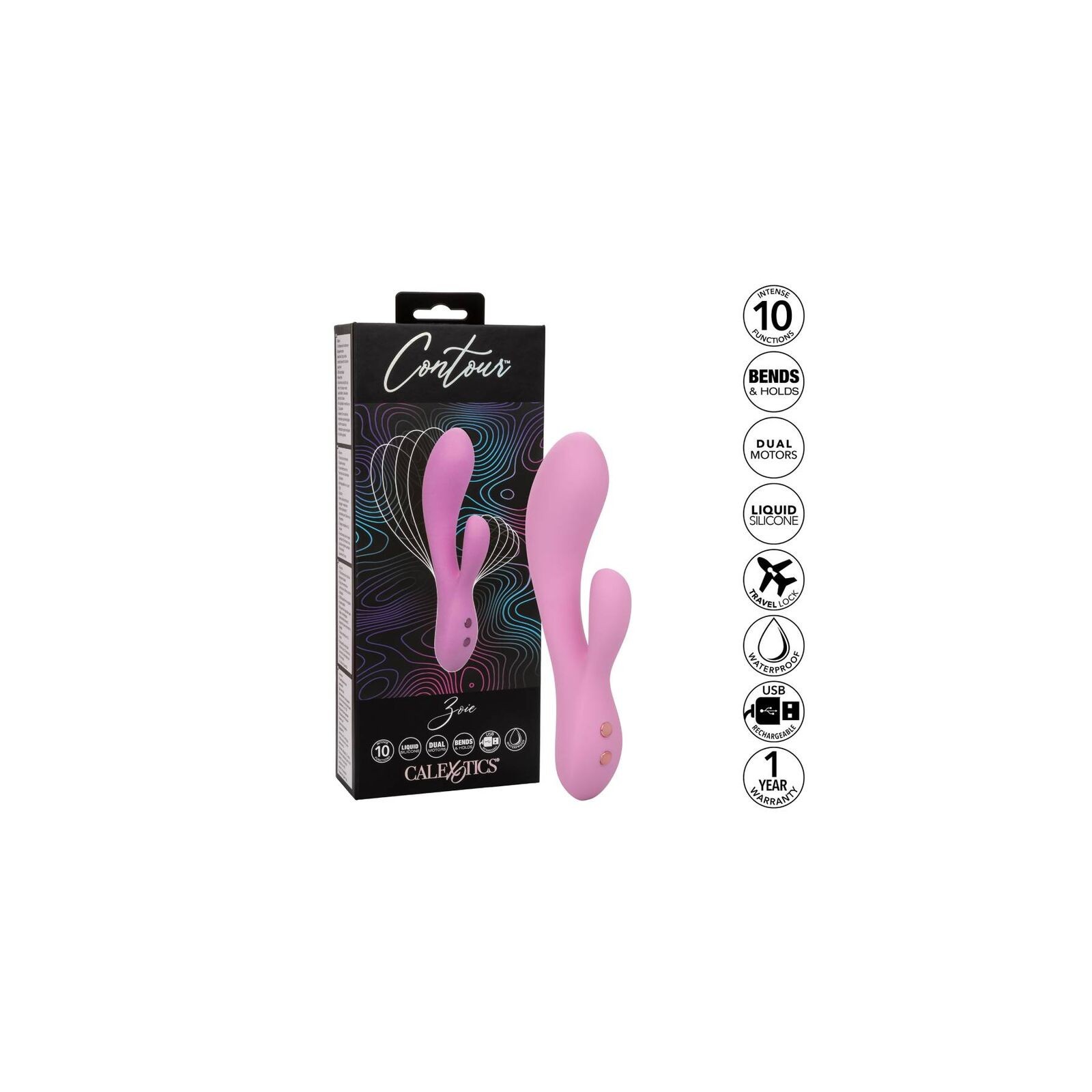 Contour Zoie Rosa Masajeador Doble