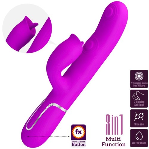 Pretty Love Rabbit Vibrator with Licking - Fuchsia