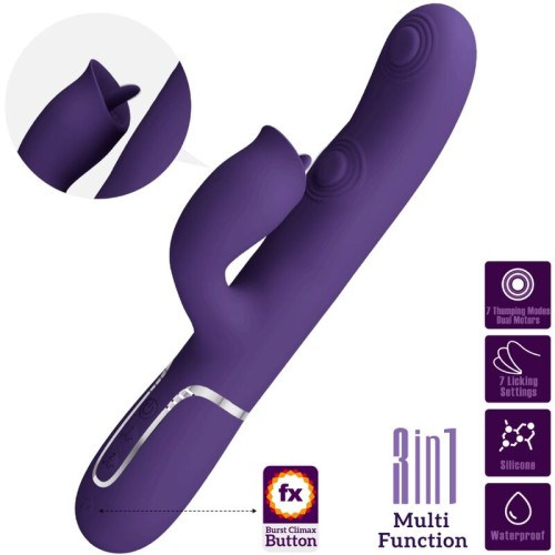 Pretty Love Vibrador Rabbit Con Licking Morado