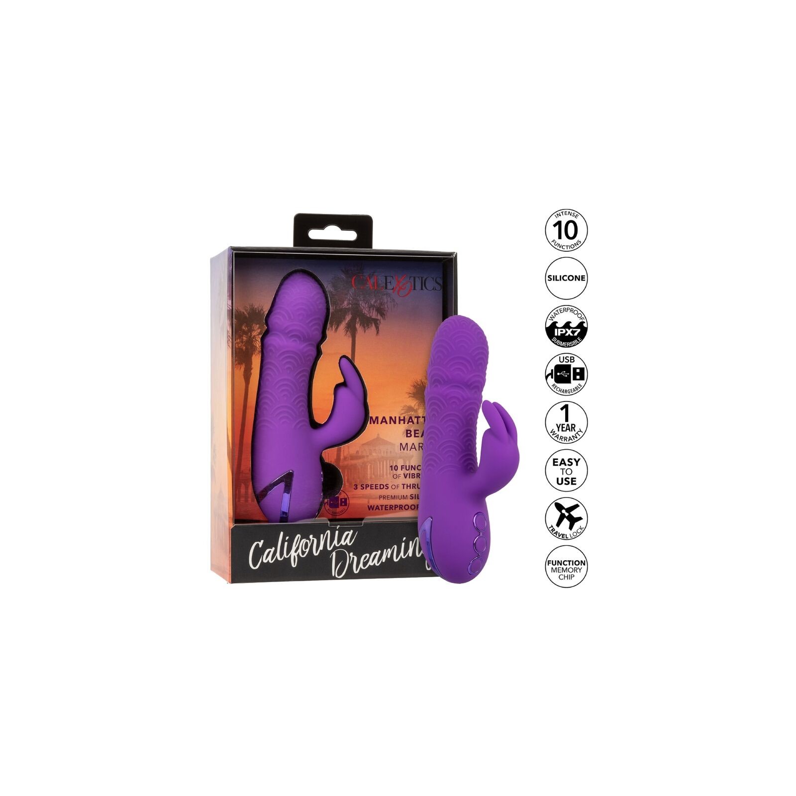 Manhattan Beach Marvel Vibrador Rabbit Morado By California Dreaming