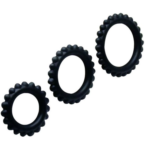 Baile Titan 3 Pcs Cock Ring Set Black