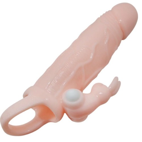 Brave Man Rabbit Vibrating Penis Sleeve - 16.5cm Natural