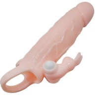 Baile - Brave Man Funda Pene Con Rabbit Vibrador - 16.5 Cm Natural