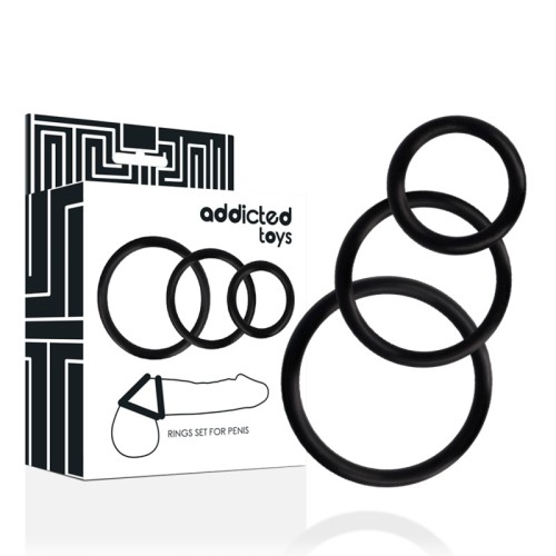 Black Penis Ring Set for Maximum Stimulation