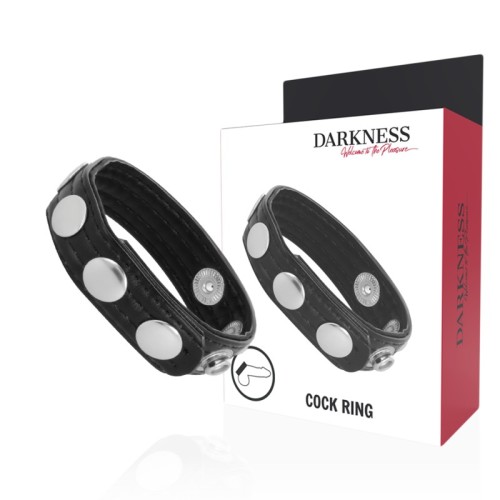 Darkness Leather Erection Ring - Perfect Fit