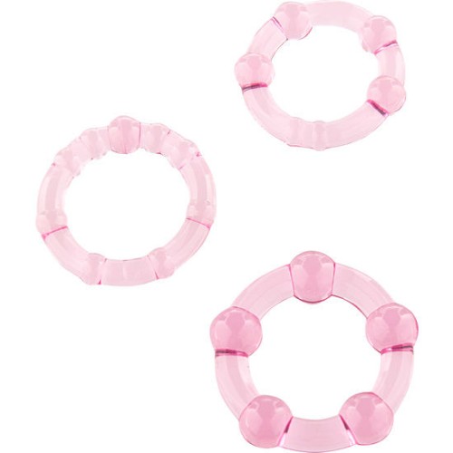 Set of Three Pink Penis Rings