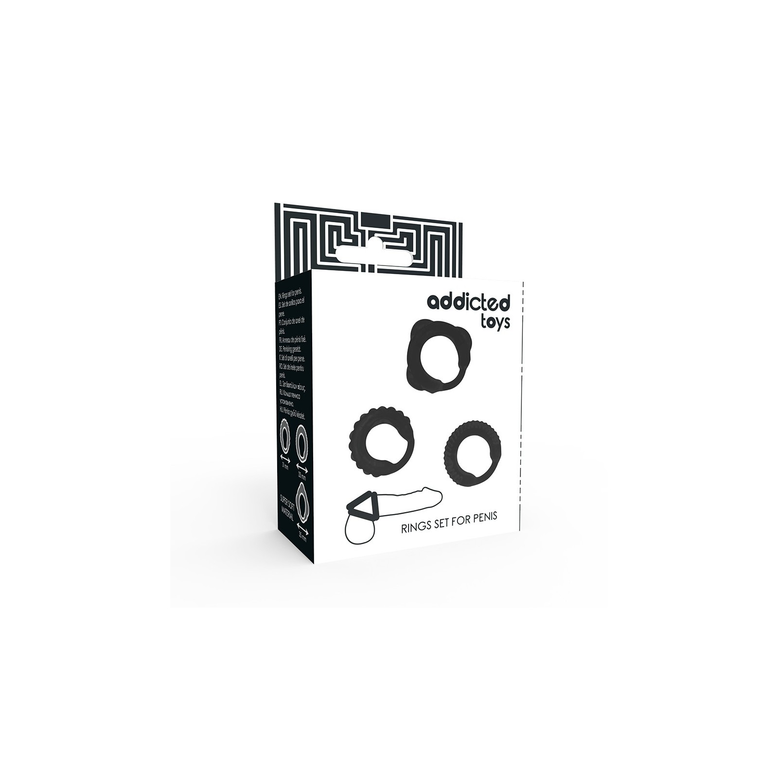 Set of 3 Black Penis Rings