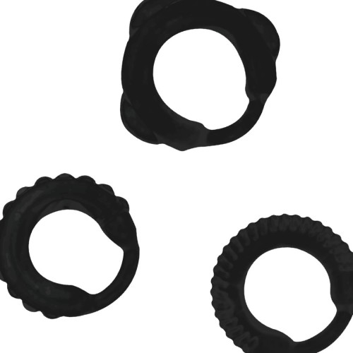 Set of 3 Black Penis Rings