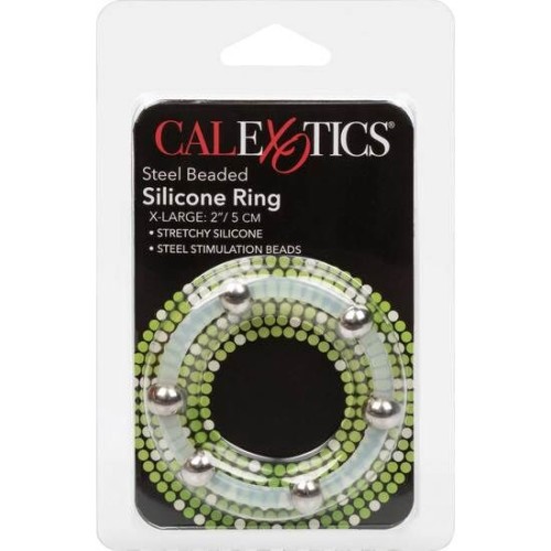 Silicone Cock Ring with Steel Beads XL