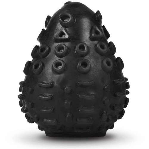 Textured Black Reusable Egg Masturbator