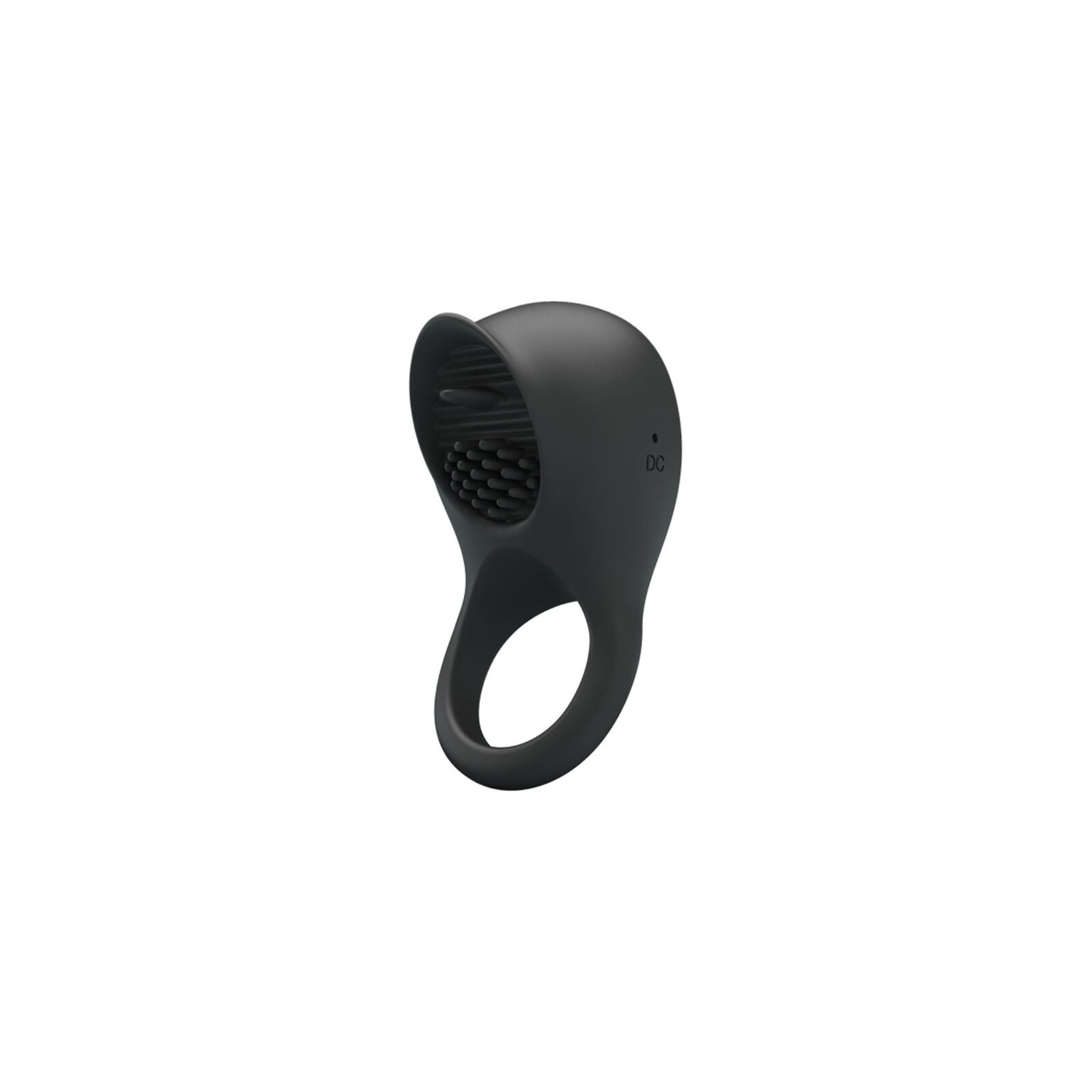 Pretty Love Black Vibrating Ring with Tongue for Excitement