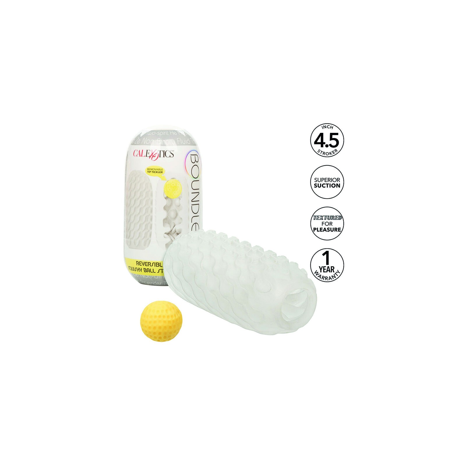 Boundless Reversible Squishy Ball Stroker Yellow