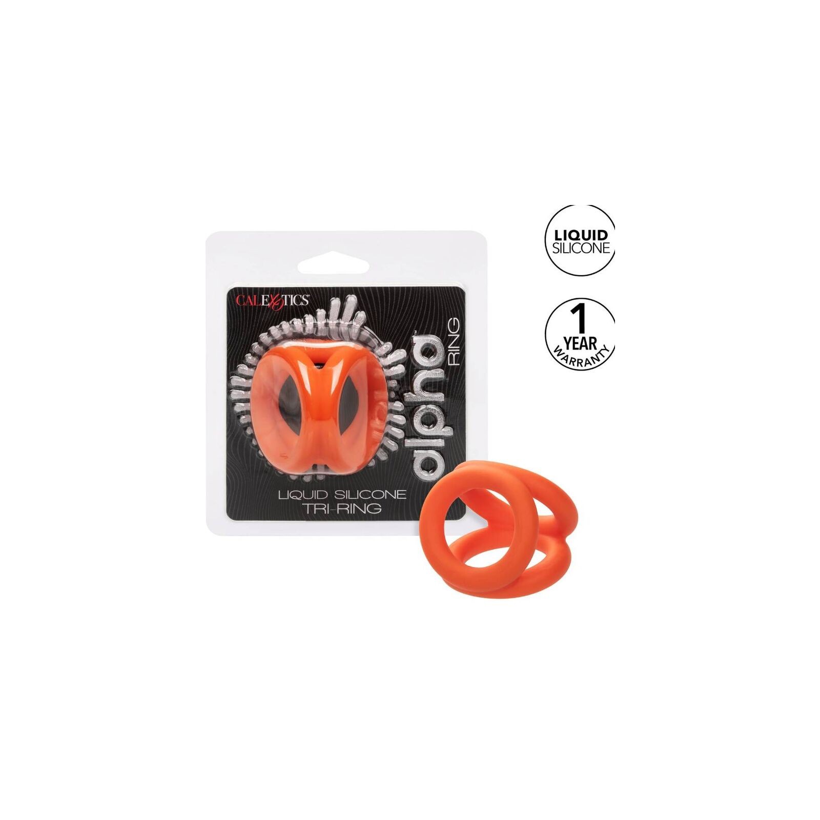 Alpha Triple Orange Cock Ring