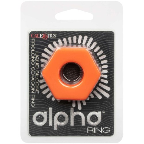 Alpha Liquid Silicone Prolong Sexagon Ring Orange