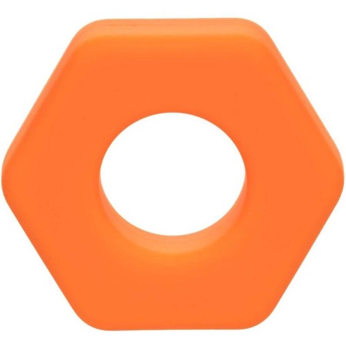 Alpha Liquid Silicone Prolong Sexagon Ring Orange