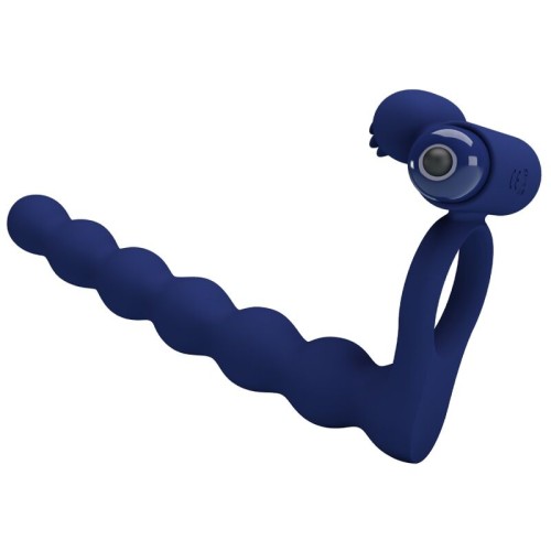 Pretty Love Anillo Vibrador Con Plug Azul