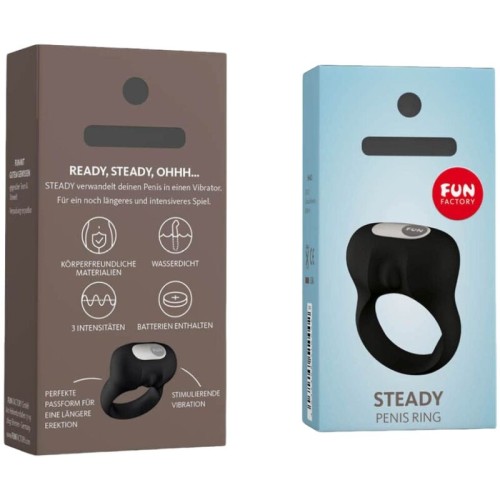 Steady Anillo Pene Con Vibración para Placer Compartido