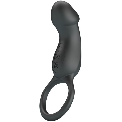 Pretty Love - Trae Anillo Vibrador Con Estimulador Negro