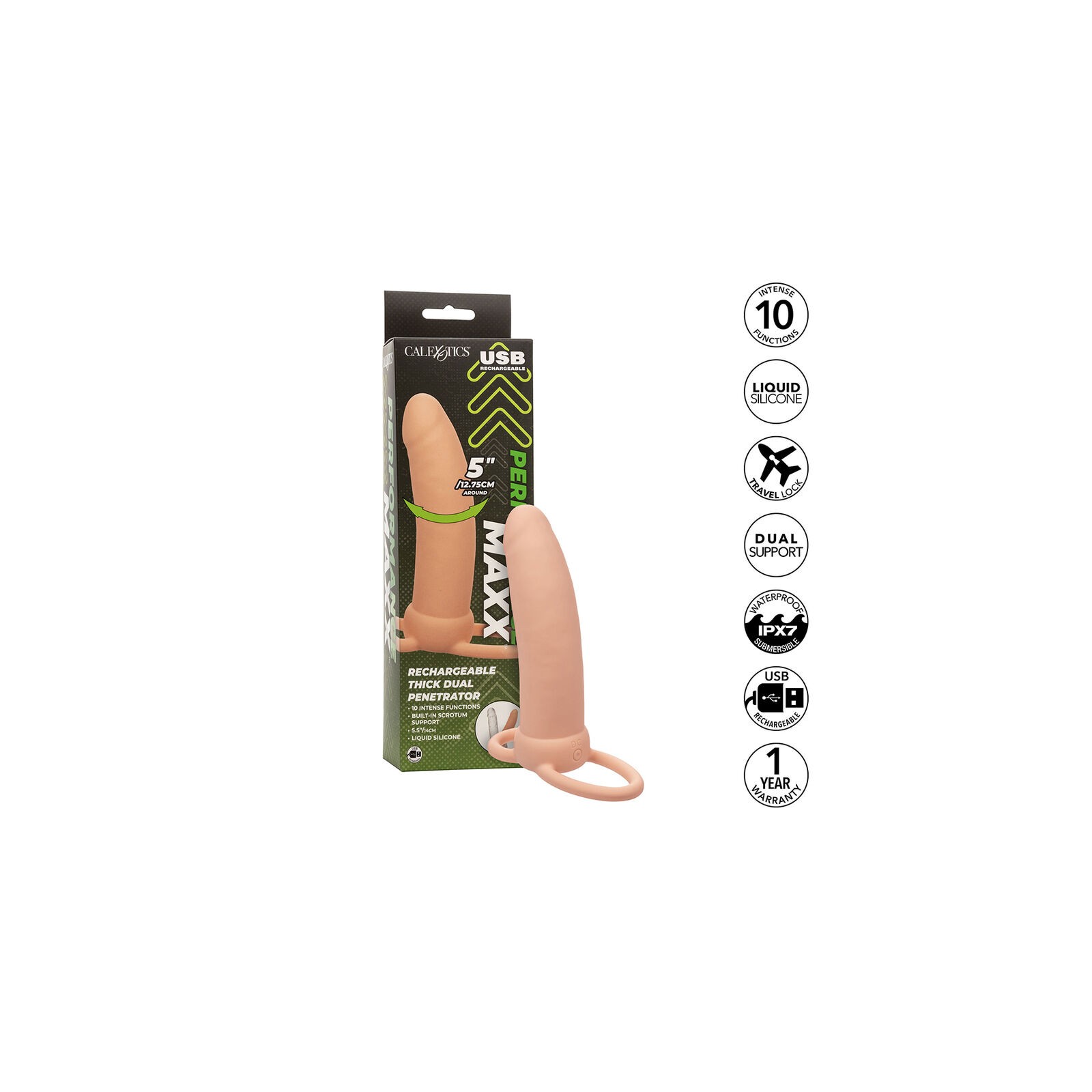 Maxx Thick Dual Penetrator with 10 Vibrations