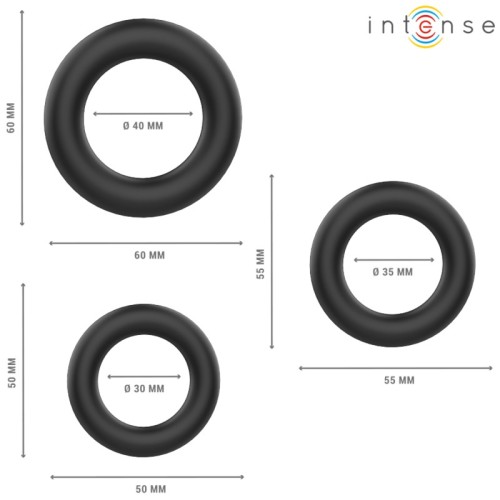 Intense Hugh Silicone Cock Rings Set