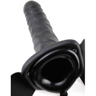 Arnes Vibrador Hueco 19 Cm Negro