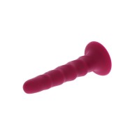 Ribbed Dong 12 Cm Rojo Para Placer Mejorado