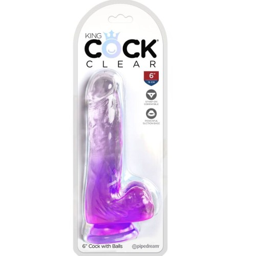 King Cock Pene Realista Translúcido con Testículos 13.5 Cm