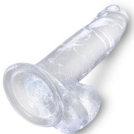 Clear Realistic Penis with Suction Base 15.2cm