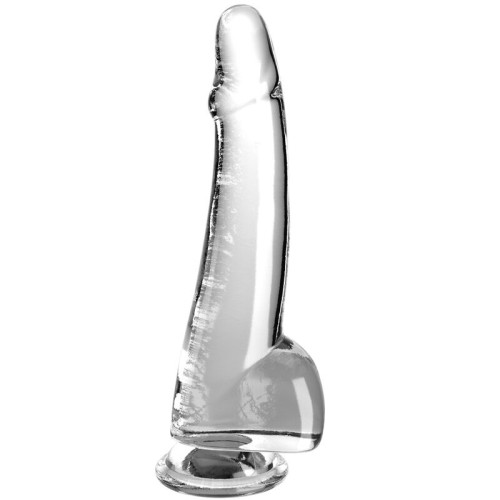 Dildo Transparente Con Testículos 19 Cm - Diversión Realista