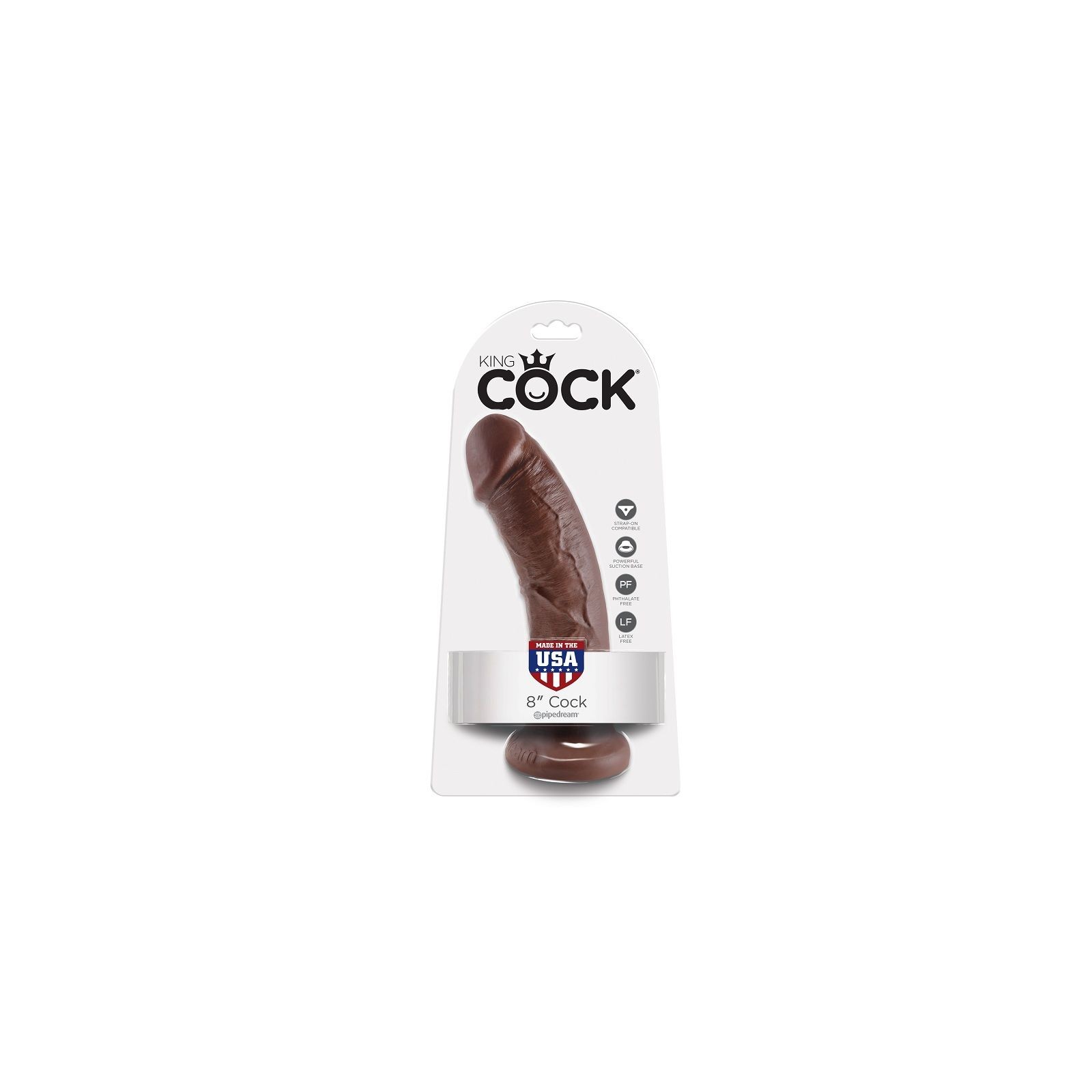 King Cock - 8 Inch Realistic Brown Dildo