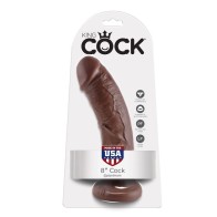 King Cock - 8 Inch Realistic Brown Dildo