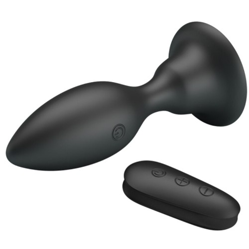 Black Vibrating Anal Plug with Remote Control