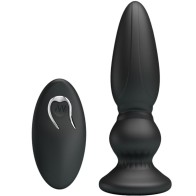 Plug Anal Potente con Control Remoto Negro