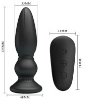 Plug Anal Potente con Control Remoto Negro