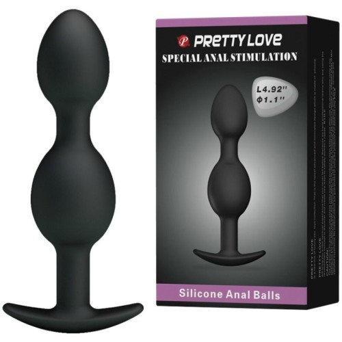 Pretty Love Silicone Anal Beads 12.5 cm Black