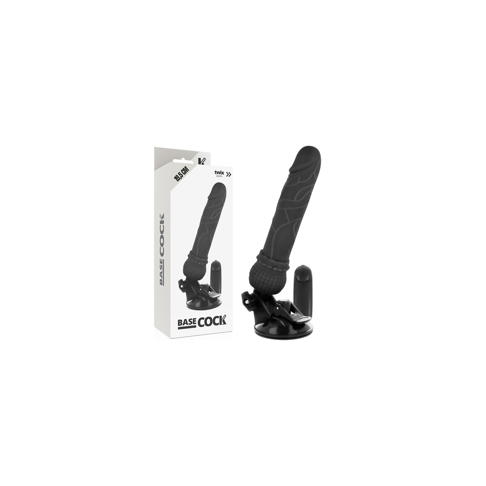 Realistic Vibrator with Remote Control Black - 19.5 cm