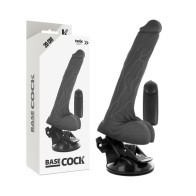 Black Realistic Remote Control Vibrator with Testicles 20cm