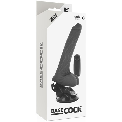 Black Realistic Remote Control Vibrator with Testicles 20cm