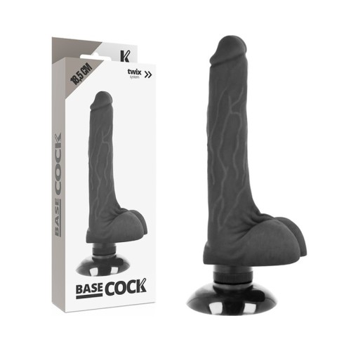 Vibrador Realístico 2-1 Negro 18.5 Cm