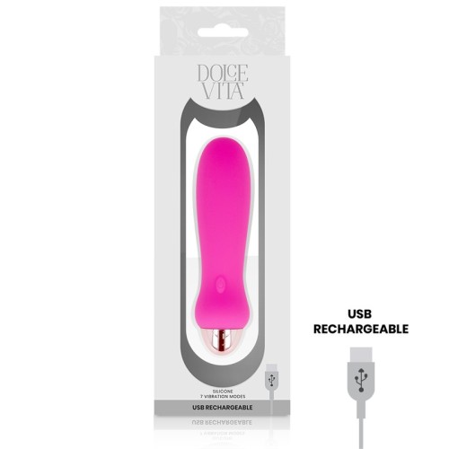 Rechargeable Five Vibrator Pink 7 Speeds - Dolce Vita