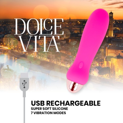 Rechargeable Five Vibrator Pink 7 Speeds - Dolce Vita