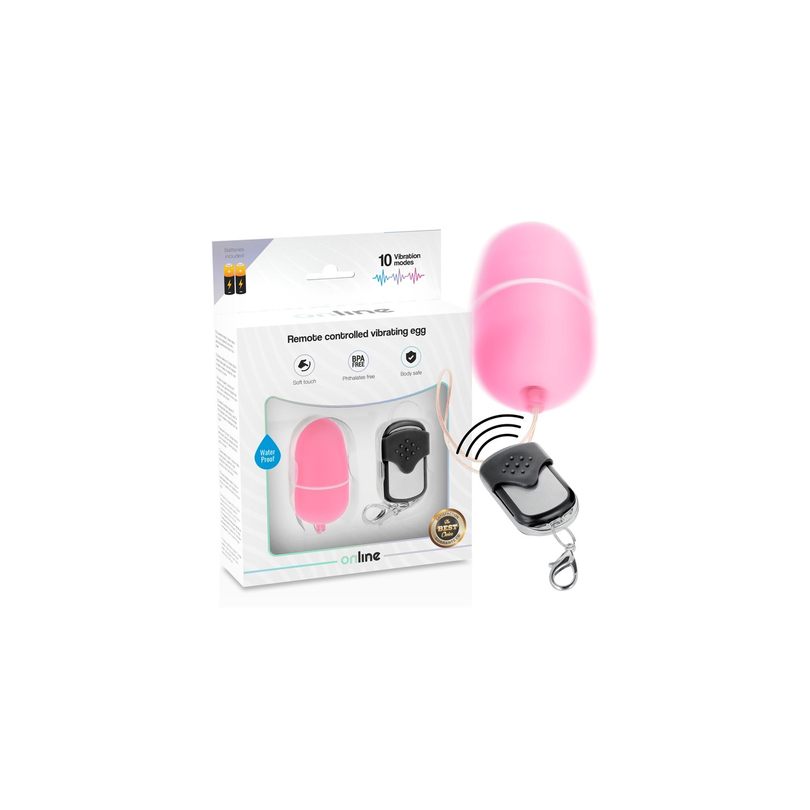 Remote Control Pink Vibrating Egg with 10 Modes